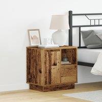 Berkfield Home Bedside Cabinets with LED Lights 2 pcs Old Wood 50x34, 5x50 cm in Brown