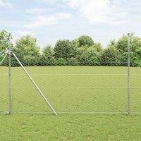 Berkfield Home Hexagon Fence 1.6x25 m Galvanised Steel in Silver