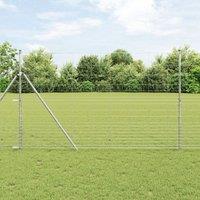 Berkfield Home Field Fence 1.5x50 m Galvanised Steel in Silver