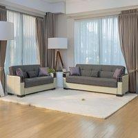 Sliding Wardrobes 4U Modern Comfortable Fabric Sofa Bed 2 or 3 Seater in Beige