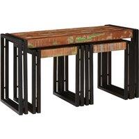 Berkfield Home Nesting Tables - 3 Pack of Solid Reclaimed Wood