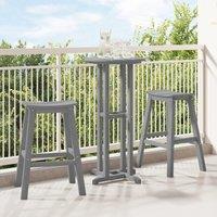 Berkfield Home Bar Stools 2 pcs Light Grey HDPE