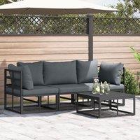 Berkfield Home Garden Sofa Set 4 pcs Black 70 x 70 x 32 cm Aluminium
