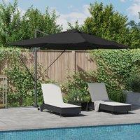 Berkfield Home Cantilever Roma Parasol with LEDs Black 352x251x265 cm Aluminium | Size: 352 x 251 x 265 cm