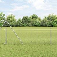 Berkfield Home Field Fence 1.6x25 m Galvanised Steel in Silver