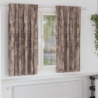 Berkfield Home Velvet Curtains 2 pcs with Eyelets Cappuccino 175x140 cm in Brown