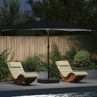 Berkfield Home Garden Parasol Folding Black 385 x 209 x 244 cm Fabric