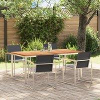 Berkfield Home 5 Piece Garden Dining Set Solid Wood Teak in Brown