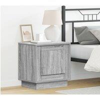 Berkfield Home Bedside Cabinets with LED Lights 2 pcs Grey Sonoma 44x34, 5x45 cm