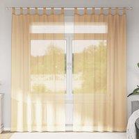 Berkfield Home Voile Curtains with Loops 2 pcs Sand 140x225 cm in Brown