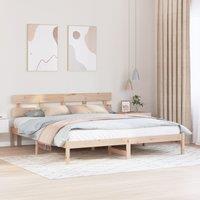 Berkfield Home Bed Frame with Headboard 180x200 cm Solid Wood Pine in Brown