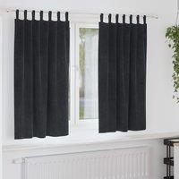 Berkfield Home Blackout Curtains with Hanging Loops 2 pcs Black Velvet