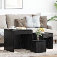 Berkfield Home Coffee Tables 3 pcs Black oak 45 x 45 x 45 cm Engineered wood