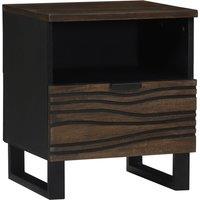 Berkfield Home Bedside Cabinet, 40x33x46 cm, Solid Wood Mango in Brown | Size: 40 x 33 x 46 cm
