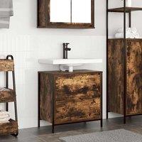 Berkfield Home Bathroom Basin Cabinet with Drawers Smoked Oak 60x34.5x60 cm in Brown