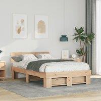 Berkfield Home with Headboard Brown 120 x 190 cm Solid pine wood