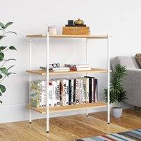 Berkfield Home 3-Tier Shelving Unit White & Oak 80x40x92 cm | Size: 80 x 40 x 92 cm