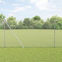 Berkfield Home Hexagon Fence 1.5x50 m Galvanised Steel in Silver
