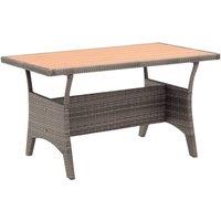 Berkfield Home Garden Table Grey 120x70x66 cm Poly Rattan | Size: 120 x 70 x 66 cm