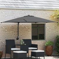 Berkfield Home Outdoor Umbrella Anthracite Polyester, Powder-Coated Steel Large