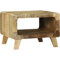 Berkfield Home Coffee Table 50x50x35 cm Solid Rough Wood Mango in Brown | Size: 50 x 50 x 35 cm
