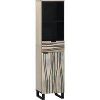 Berkfield Home Bathroom Cabinet with Drawer with Shelf with Storage with Door Brown, Black 38 x 33.5 x 160 cm in Brown