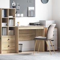 Berkfield Home Writing Desk Sonoma oak Particle board 90 x 50 x 76 cm Simple in Brown