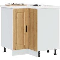 Berkfield Home Kitchen Corner Base Cabinet Porto Artisan Oak Engineered Wood in Brown
