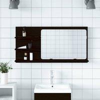 Berkfield Home Bathroom Mirror Cabinet Black Oak 90x11x45 cm Engineered Wood | Size: 90 x 11 x 45 cm