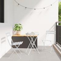 Berkfield Home Outdoor Chairs Cool White Metal Standard Foldable Patio Chairs