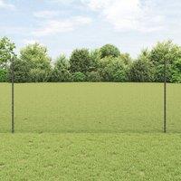 Berkfield Home Welded Wire Fence with 10 U Posts Grey 1.2x10 m Steel
