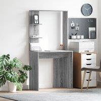 Berkfield Home Grey Computer Desk Grey Sonoma Engineered Wood Compact