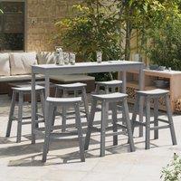 Berkfield Home Bar Stools 9 pcs Light Grey HDPE
