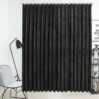 Berkfield Home Blackout Curtain with Hooks Velvet Anthracite 290x245 cm