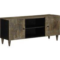 Berkfield Home TV Cabinet Light Grey 105x33.5x46 cm Solid Wood Mango