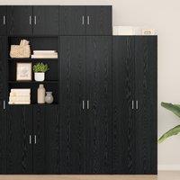Berkfield Home Storage Cabinet Black Oak 70x42.5x225 cm Engineered Wood