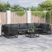 Berkfield Home Garden Sofa Set 8 pcs Black Aluminium