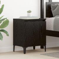 Berkfield Home Black Oak Nightstand Black oak Engineered wood 40 x 30 x 50 cm