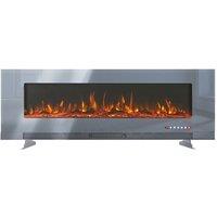 72inch Electric Fireplace Adjustable Flame in Grey