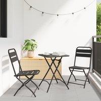 Berkfield Home 3-Piece Folding Bistro Set in Anthracite Steel