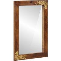 Berkfield Home Bathroom Mirror 50x70x3 cm Solid Wood Mango in Brown | Size: 50 x 70 x 3 cm