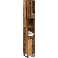 Berkfield Home Bathroom Cabinet Old Wood 30x30x190 cm Engineered Wood in Brown | Size: 30 x 30 x 190 cm