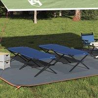 Berkfield Home Folding Sun Beds 2 pcs with Carry Bag Blue 600D Oxford Fabric