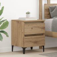 Berkfield Home Bed Cabinet Artisan Oak 40x35x50 cm Engineered Wood in Brown | Size: 40 x 35 x 50 cm