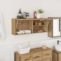 Berkfield Home Bathroom Wall Cabinet Artisan Oak 100x25x40 cm Engineered Wood in Brown | Size: 100 x 25 x 40 cm