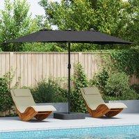 Berkfield Home Garden Parasol Folding Black 385 x 209 x 244 cm Fabric