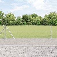 Berkfield Home Fencing Set Set of 2 Galvanized Steel 25 x 0.5 m Durable in Silver