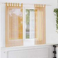 Berkfield Home Voile Curtains with Loops 2 pcs Orange 140x140 cm