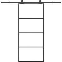 Berkfield Home Sliding Door with Hardware Set 90x205 cm ESG Glass&Aluminium in Black