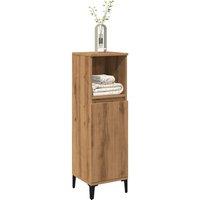 Berkfield Home Bathroom Cabinet Artisan Oak 30x30x100 cm Engineered Wood in Brown | Size: 30 x 30 x 100 cm